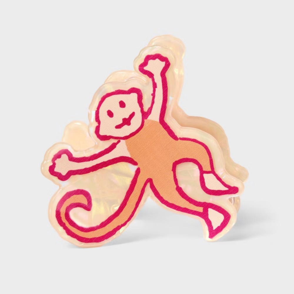 Roller Rabbit x Target Pink Orange Monkey Hair Claw Clip IN HAND